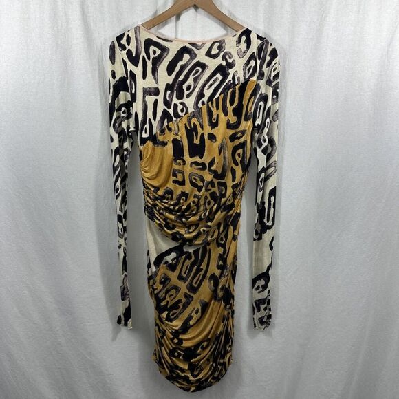 Emilio Pucci Long Sleeve Dress in Black and Gold - Picture 2 of 12
